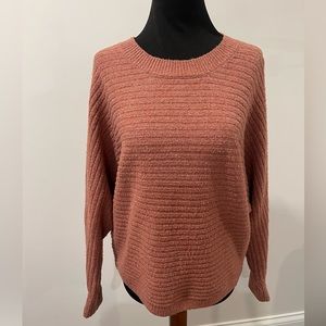 Pink Rose - terracotta bat winged sweater